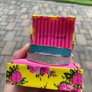 Betsey Johnson glitter bangle bracelets